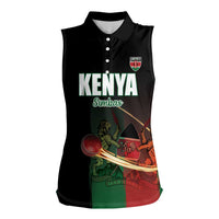 Custom Kenya Cricket Women Sleeveless Polo Shirt Go Simbas Go - Wonder Print Shop