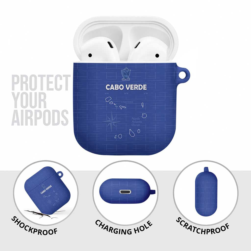 Cape Verde Football AirPods Case Come On Tubaroes Azuis - Blue - Wonder Print Shop