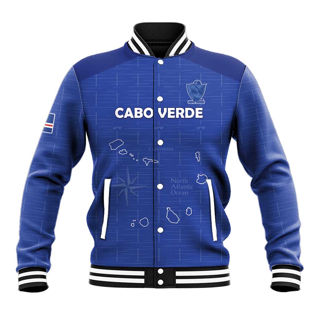 Custom Cape Verde Football Baseball Jacket Come On Tubaroes Azuis - Blue - Wonder Print Shop