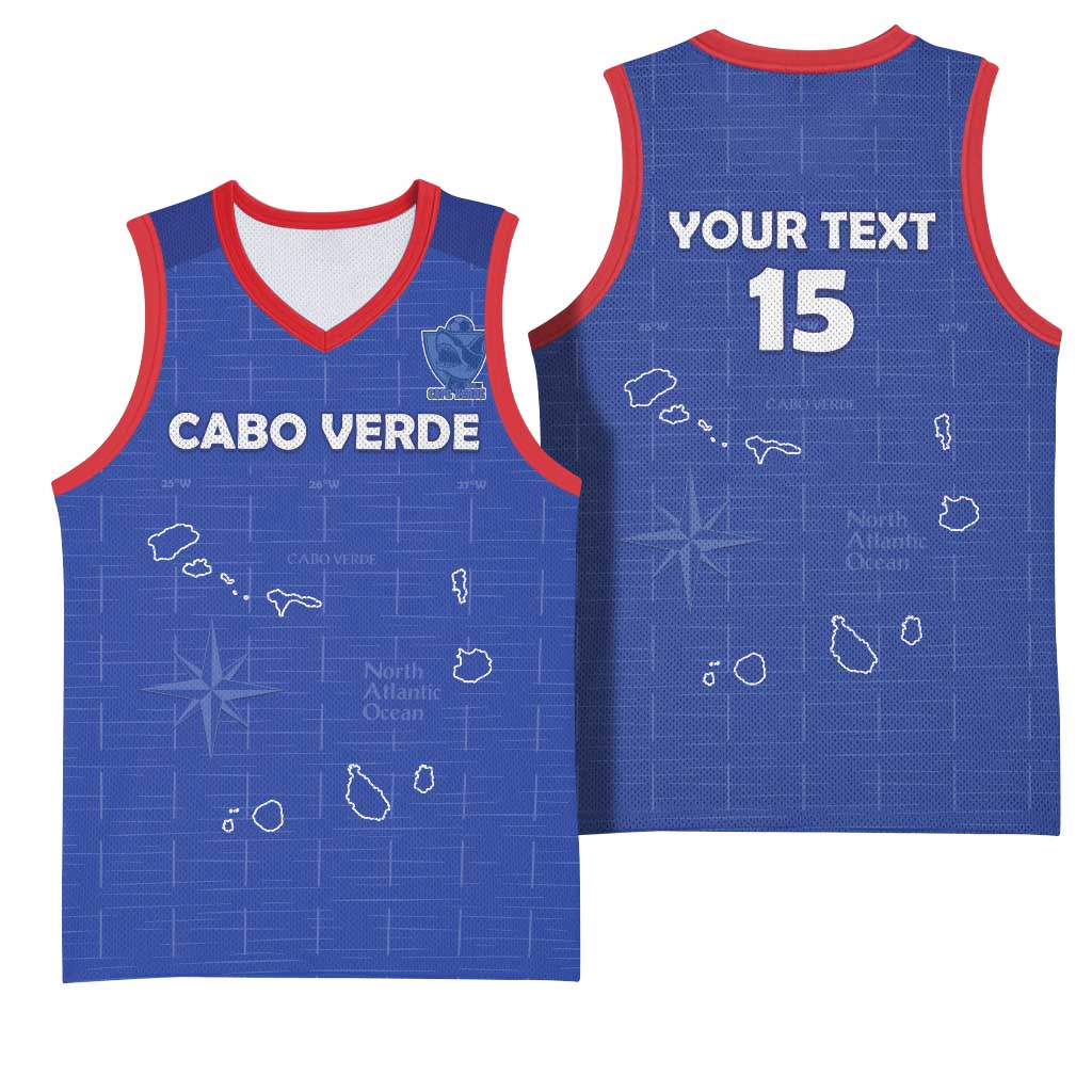 Custom Cape Verde Football Basketball Jersey Come On Tubaroes Azuis - Blue - Wonder Print Shop