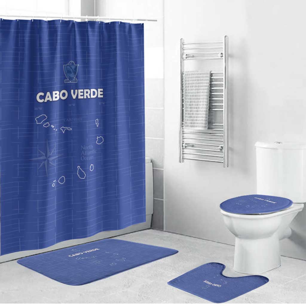 Cape Verde Football Bathroom Set Come On Tubaroes Azuis - Blue - Wonder Print Shop