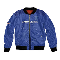 Custom Cape Verde Football Bomber Jacket Come On Tubaroes Azuis - Blue - Wonder Print Shop