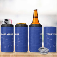 Custom Cape Verde Football 4 in 1 Can Cooler Tumbler Come On Tubaroes Azuis - Blue - Wonder Print Shop