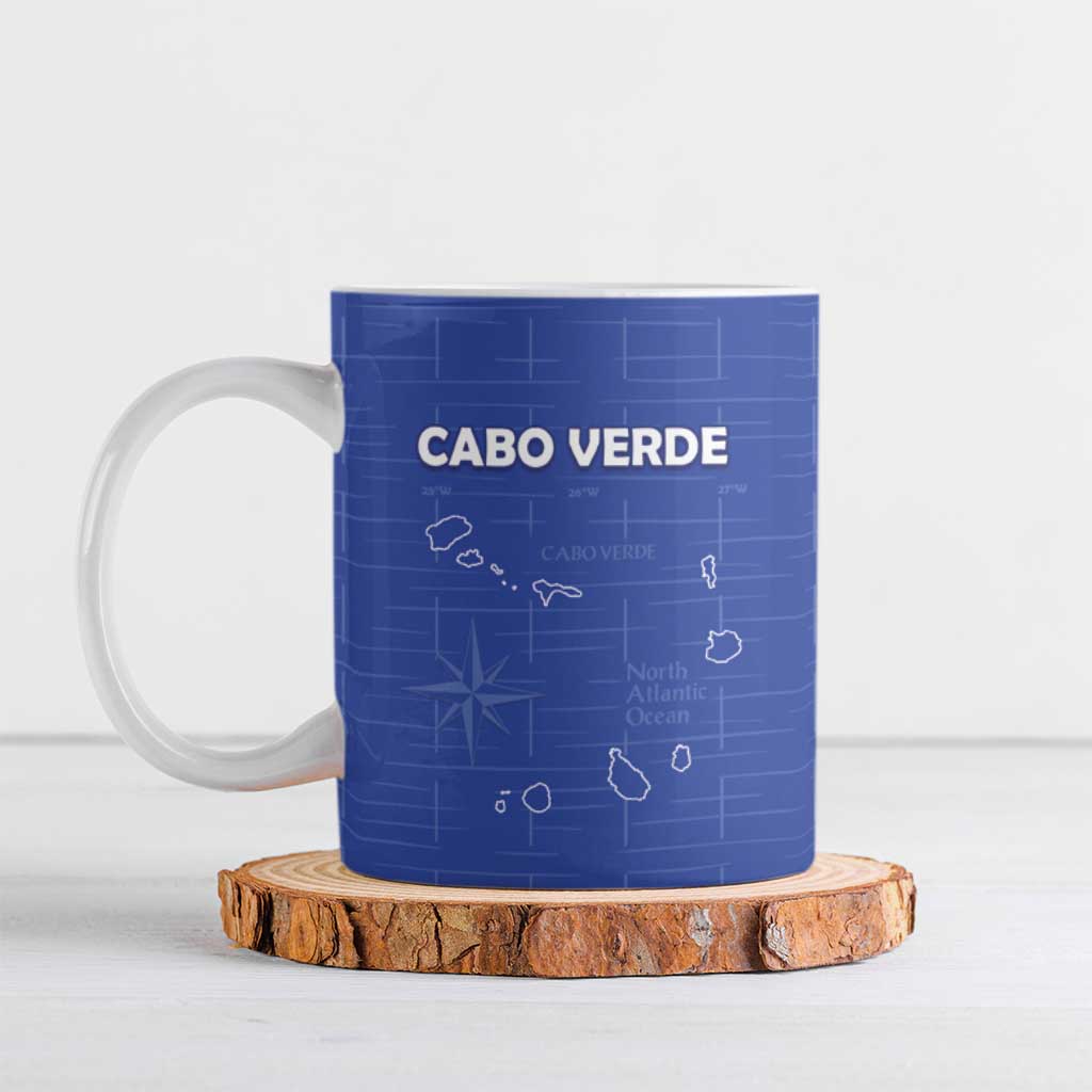 Custom Cape Verde Football Ceramic Mug Come On Tubaroes Azuis - Blue - Wonder Print Shop