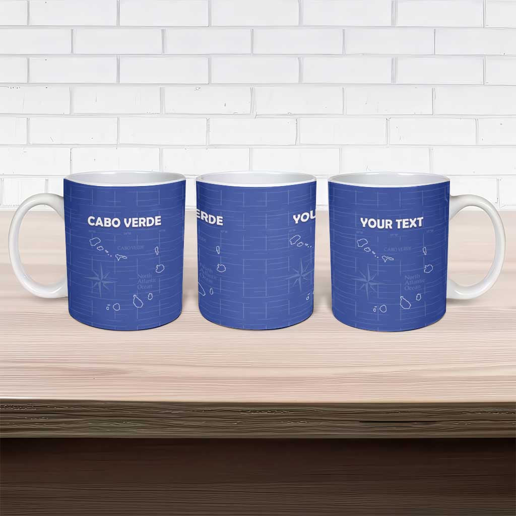 Custom Cape Verde Football Ceramic Mug Come On Tubaroes Azuis - Blue - Wonder Print Shop