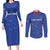 Custom Cape Verde Football Couples Matching Long Sleeve Bodycon Dress and Long Sleeve Button Shirt Come On Tubaroes Azuis - Blue - Wonder Print Shop