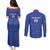 Custom Cape Verde Football Couples Matching Puletasi and Long Sleeve Button Shirt Come On Tubaroes Azuis - Blue - Wonder Print Shop