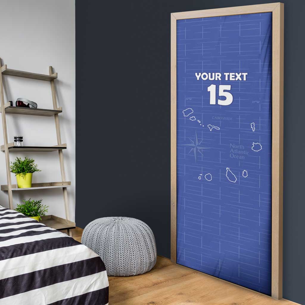 Custom Cape Verde Football Door Cover Come On Tubaroes Azuis - Blue - Wonder Print Shop