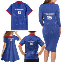 Custom Cape Verde Football Family Matching Long Sleeve Bodycon Dress and Hawaiian Shirt Come On Tubaroes Azuis - Blue - Wonder Print Shop