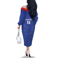 Custom Cape Verde Football Family Matching Off The Shoulder Long Sleeve Dress and Hawaiian Shirt Come On Tubaroes Azuis - Blue - Wonder Print Shop