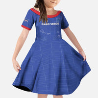 Custom Cape Verde Football Family Matching Off Shoulder Maxi Dress and Hawaiian Shirt Come On Tubaroes Azuis - Blue - Wonder Print Shop