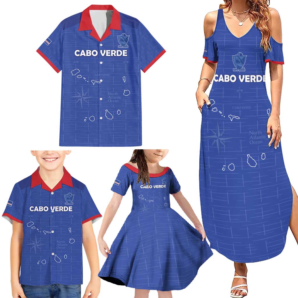 Custom Cape Verde Football Family Matching Summer Maxi Dress and Hawaiian Shirt Come On Tubaroes Azuis - Blue - Wonder Print Shop