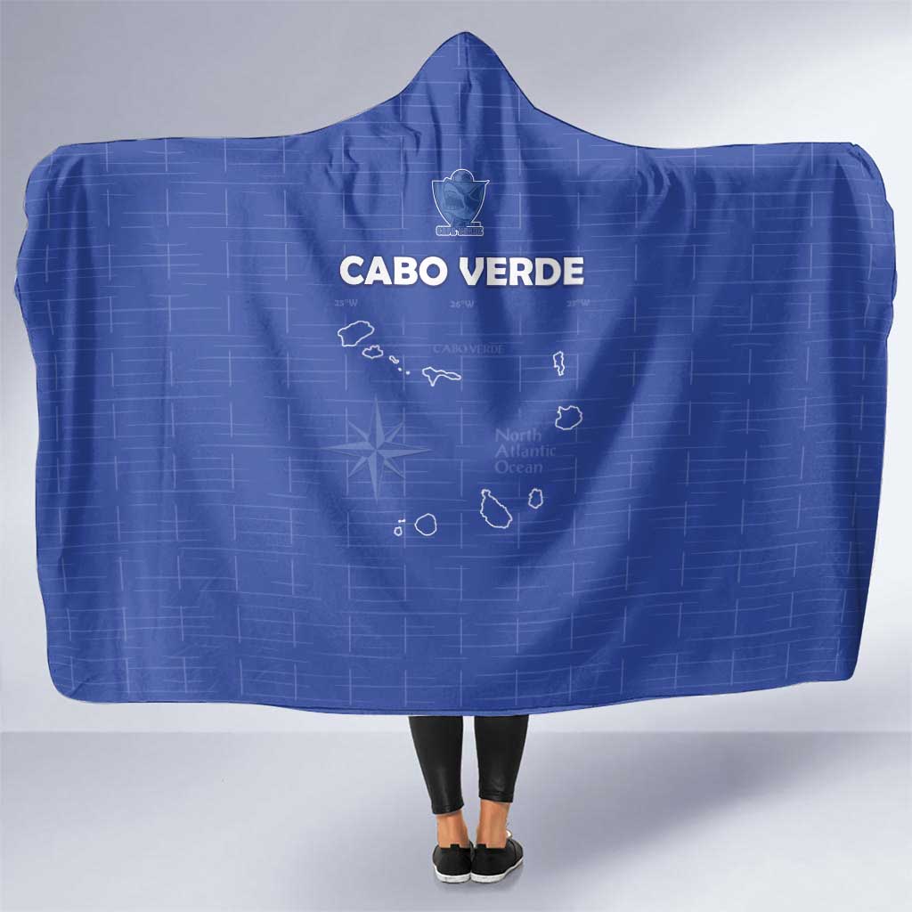 Cape Verde Football Hooded Blanket Come On Tubaroes Azuis - Blue - Wonder Print Shop