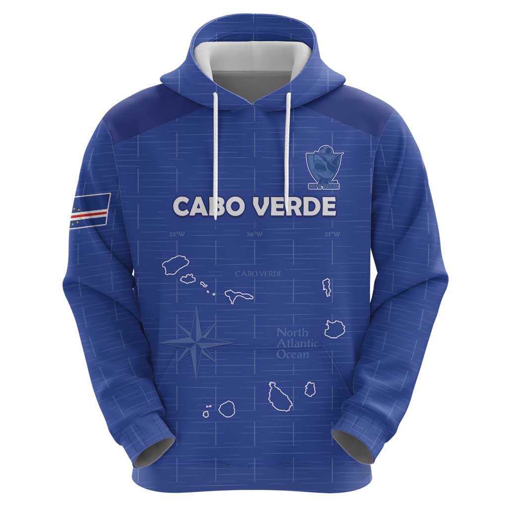 Custom Cape Verde Football Hoodie Come On Tubaroes Azuis - Blue - Wonder Print Shop