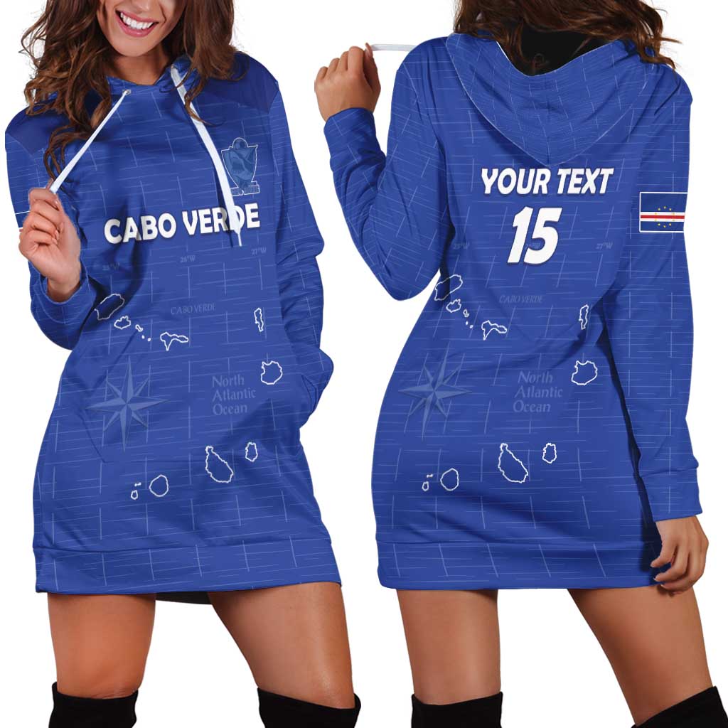 Custom Cape Verde Football Hoodie Dress Come On Tubaroes Azuis - Blue - Wonder Print Shop