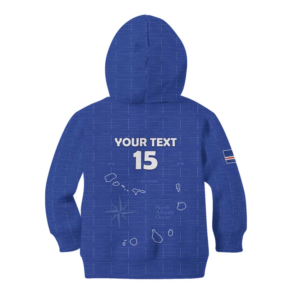Custom Cape Verde Football Kid Hoodie Come On Tubaroes Azuis - Blue - Wonder Print Shop