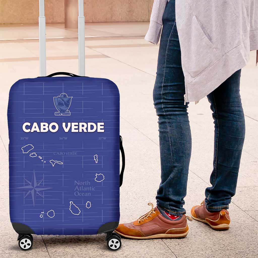 Cape Verde Football Luggage Cover Come On Tubaroes Azuis - Blue - Wonder Print Shop
