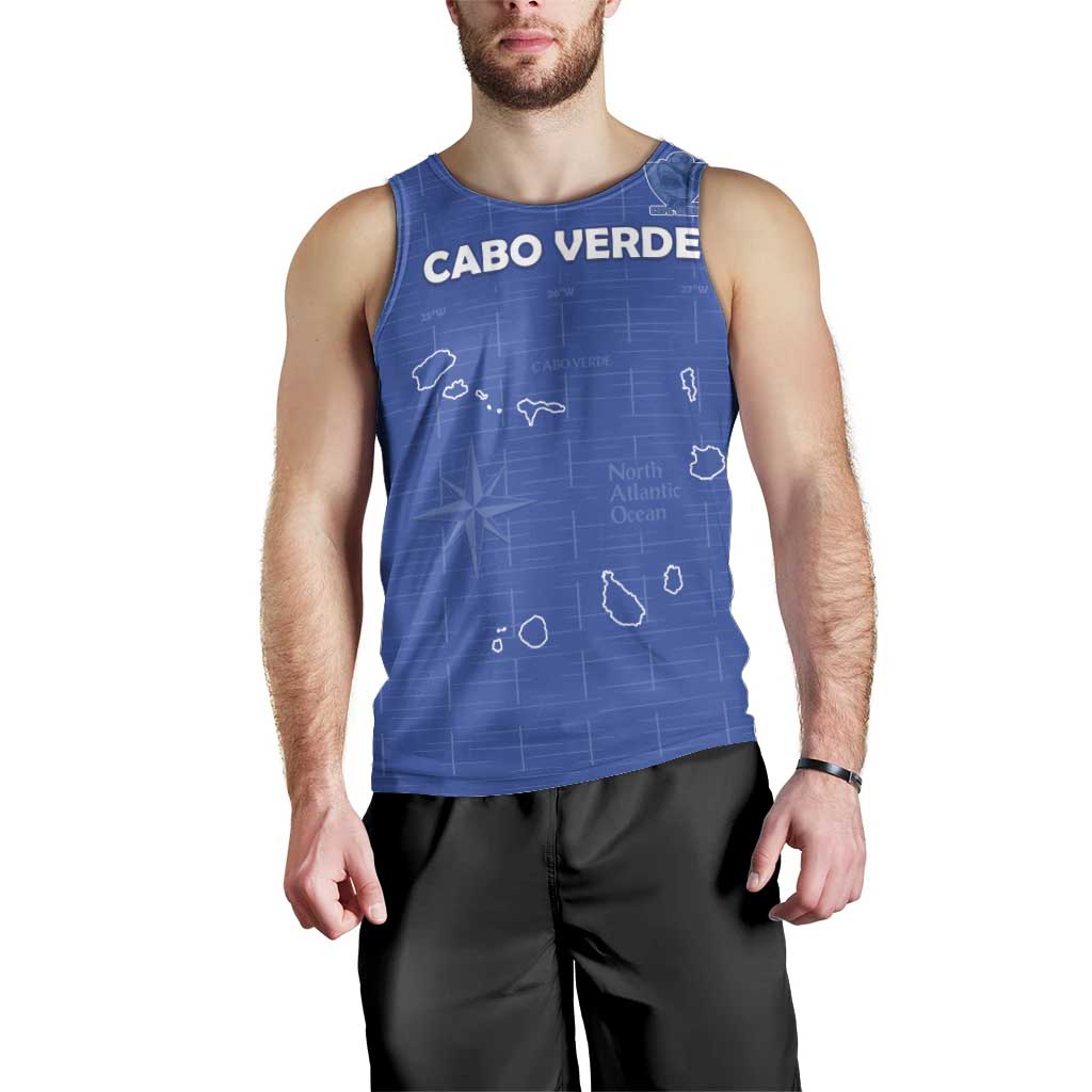 Custom Cape Verde Football Men Tank Top Come On Tubaroes Azuis - Blue - Wonder Print Shop