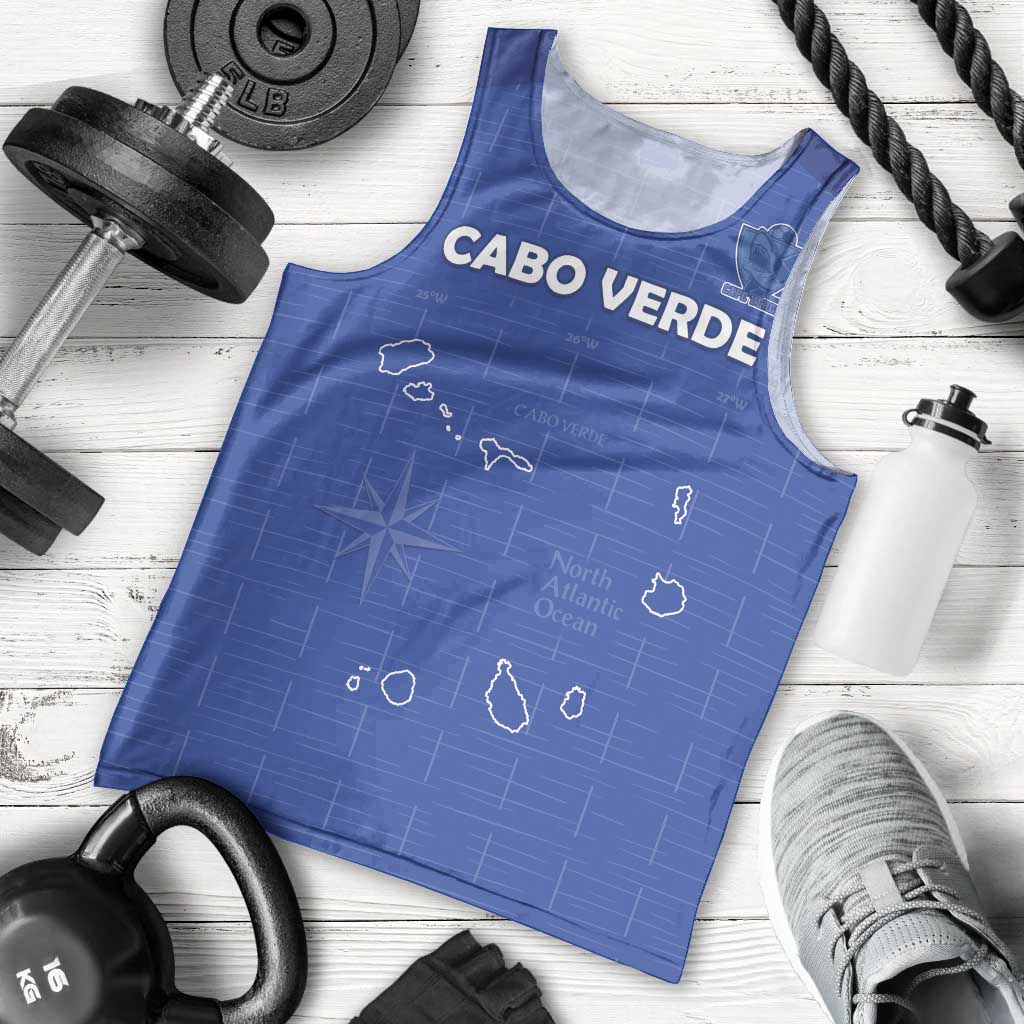 Custom Cape Verde Football Men Tank Top Come On Tubaroes Azuis - Blue - Wonder Print Shop