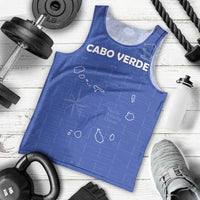 Custom Cape Verde Football Men Tank Top Come On Tubaroes Azuis - Blue - Wonder Print Shop