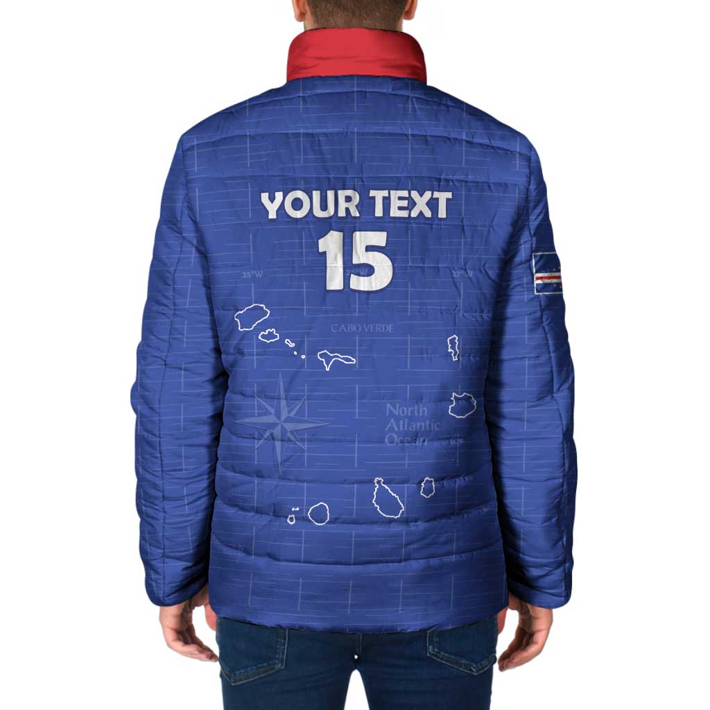 Custom Cape Verde Football Padded Jacket Come On Tubaroes Azuis - Blue - Wonder Print Shop