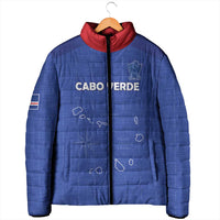 Custom Cape Verde Football Padded Jacket Come On Tubaroes Azuis - Blue - Wonder Print Shop