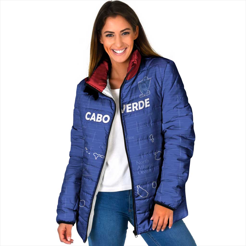Custom Cape Verde Football Padded Jacket Come On Tubaroes Azuis - Blue - Wonder Print Shop