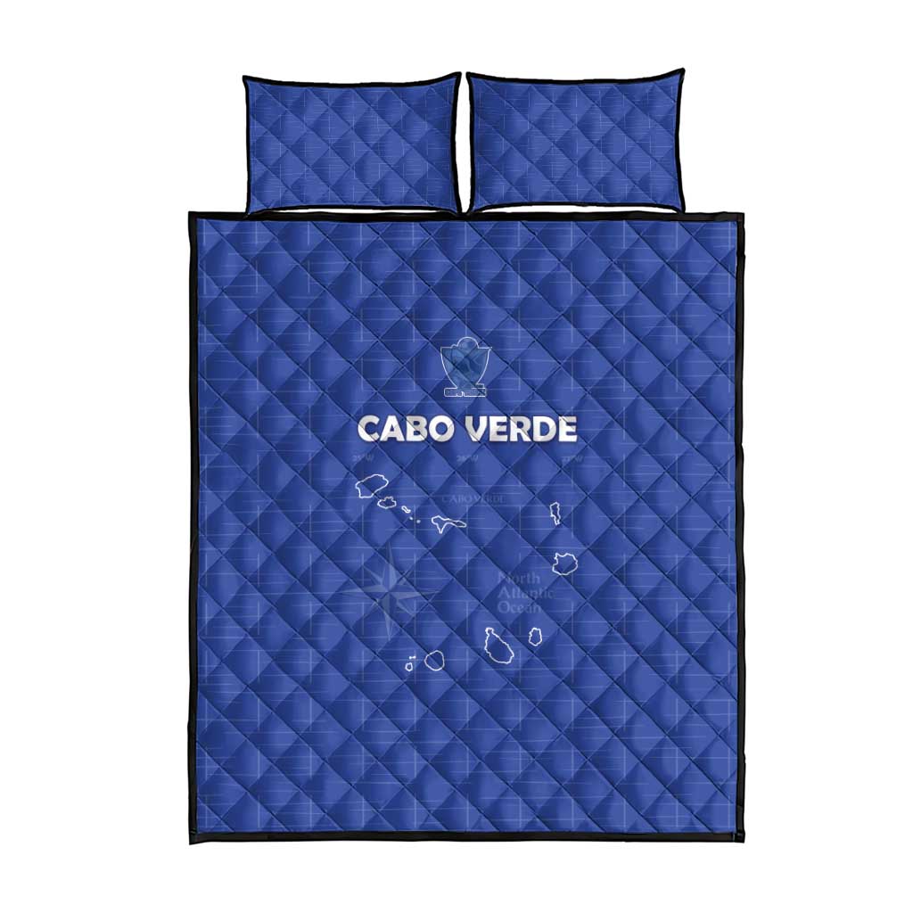 Cape Verde Football Quilt Bed Set Come On Tubaroes Azuis - Blue - Wonder Print Shop