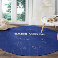 Cape Verde Football Round Carpet Come On Tubaroes Azuis - Blue - Wonder Print Shop