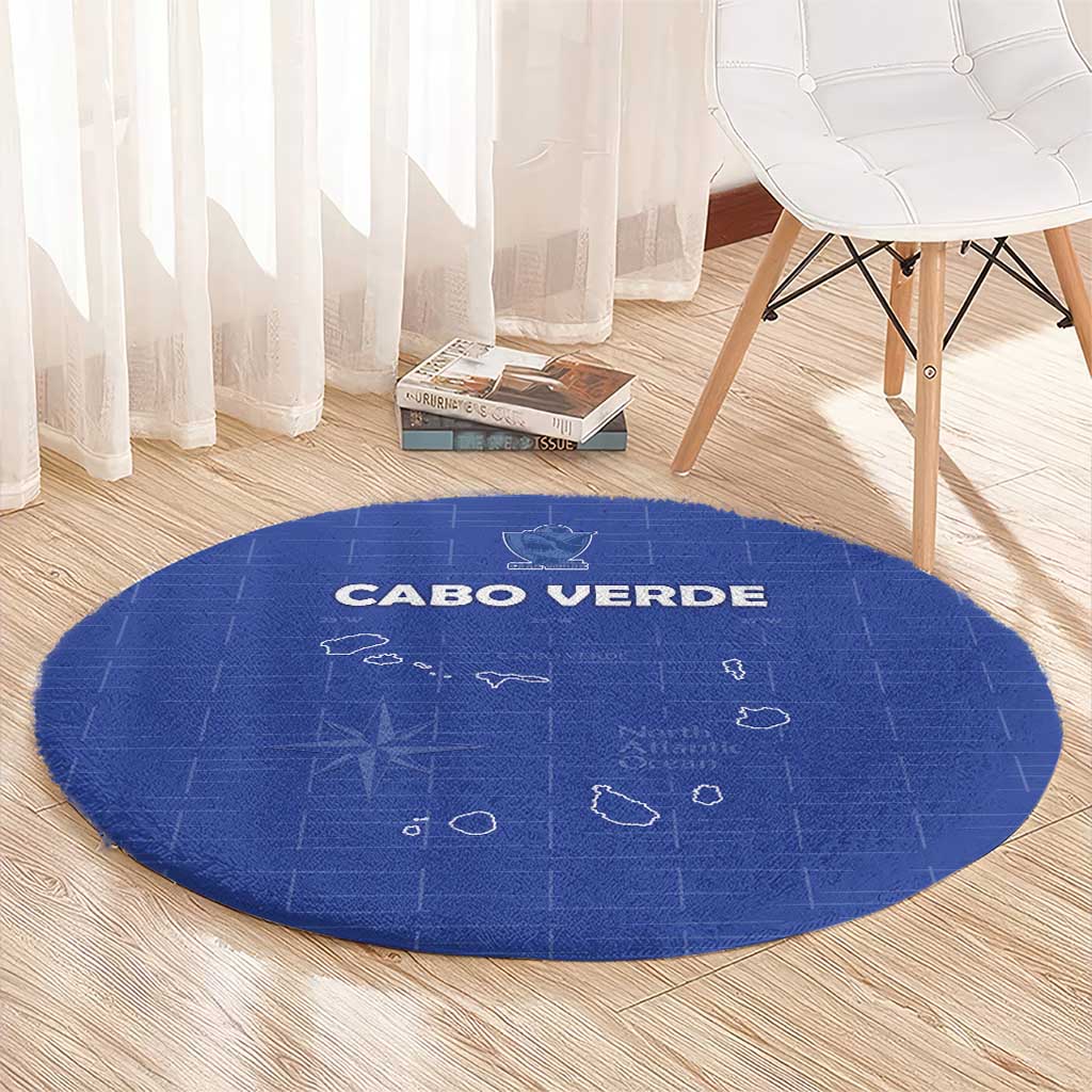 Cape Verde Football Round Carpet Come On Tubaroes Azuis - Blue - Wonder Print Shop