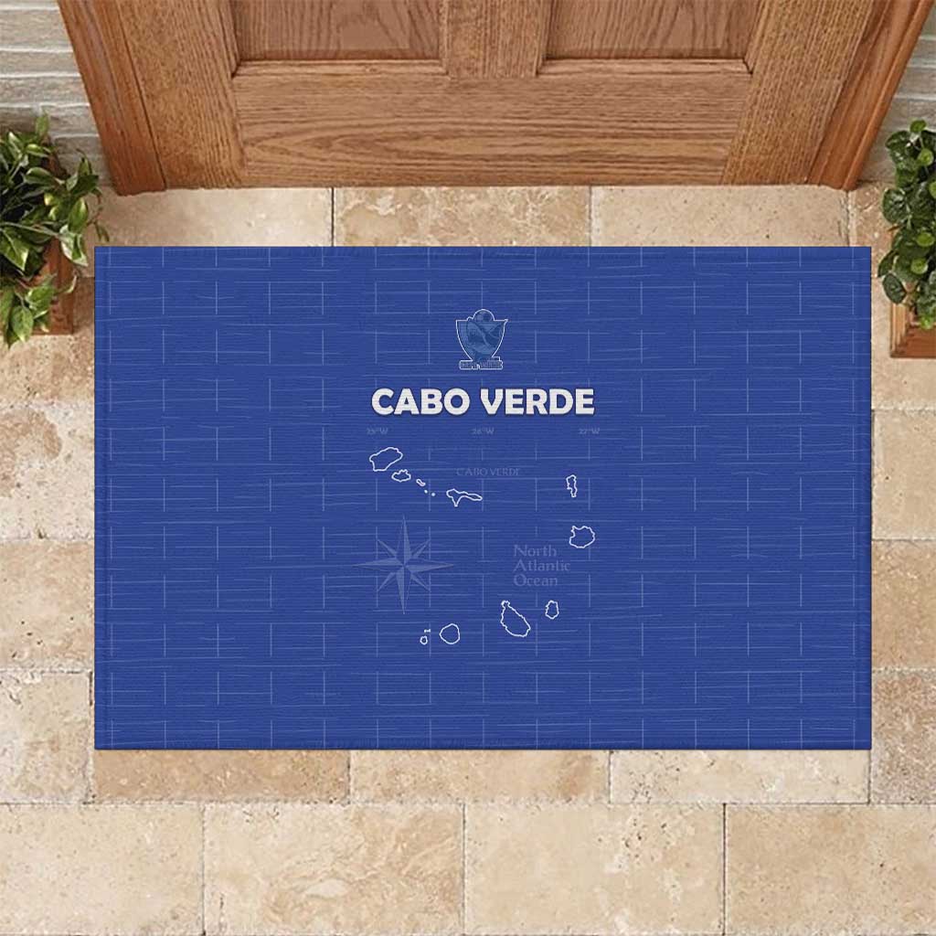 Cape Verde Football Rubber Doormat Come On Tubaroes Azuis - Blue - Wonder Print Shop