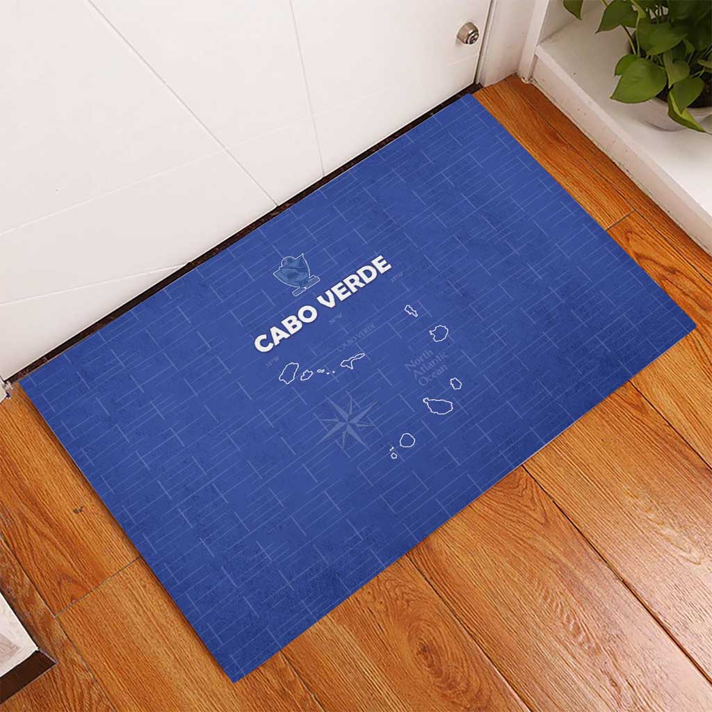 Cape Verde Football Rubber Doormat Come On Tubaroes Azuis - Blue - Wonder Print Shop