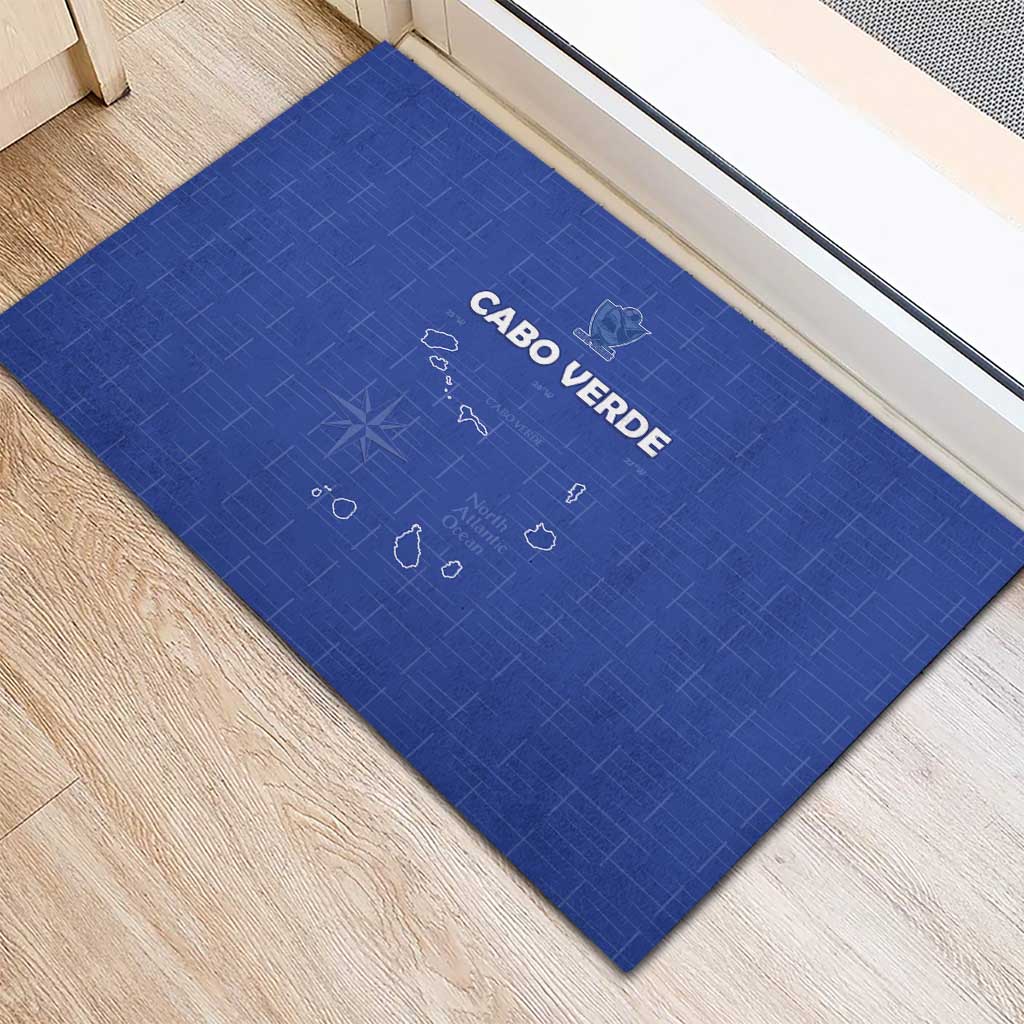 Cape Verde Football Rubber Doormat Come On Tubaroes Azuis - Blue - Wonder Print Shop