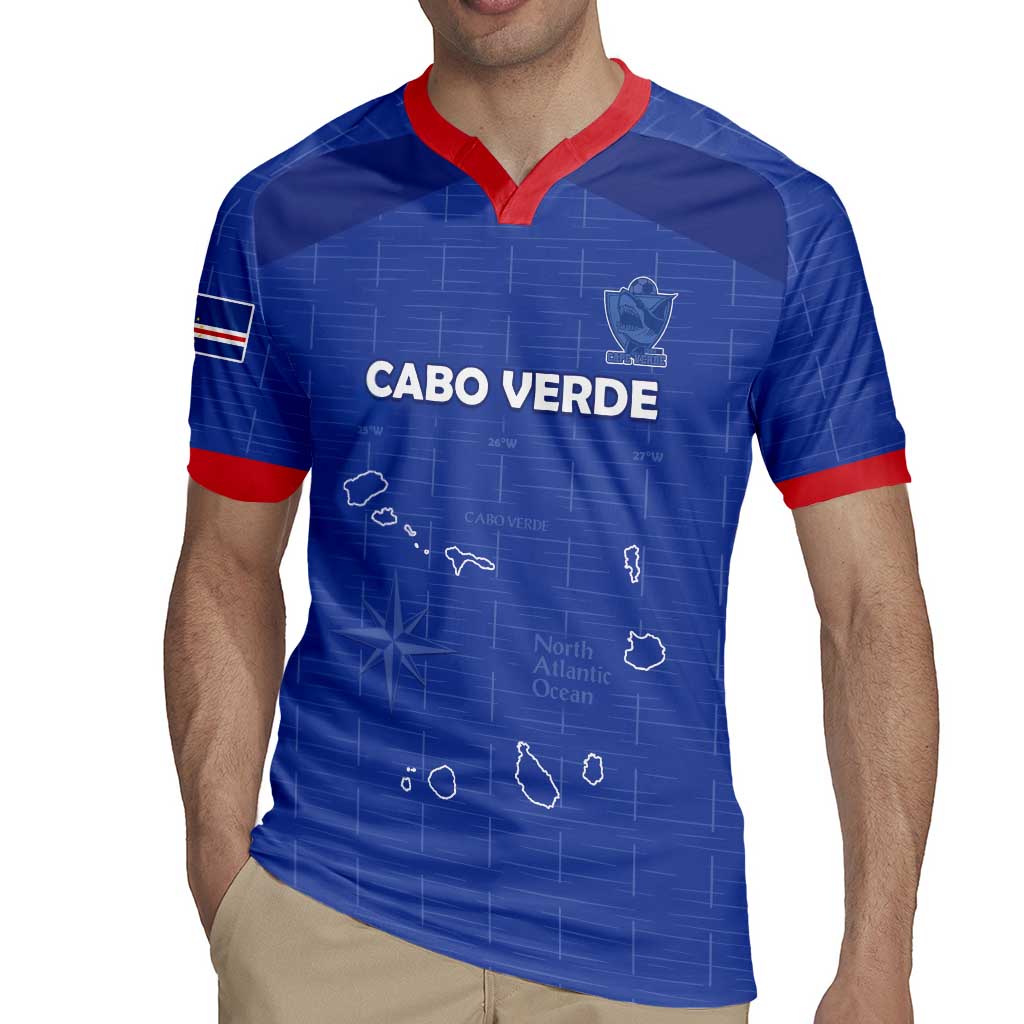 Custom Cape Verde Football Rugby Jersey Come On Tubaroes Azuis - Blue - Wonder Print Shop