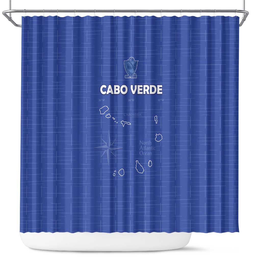 Cape Verde Football Shower Curtain Come On Tubaroes Azuis - Blue - Wonder Print Shop