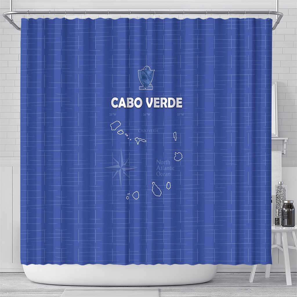 Cape Verde Football Shower Curtain Come On Tubaroes Azuis - Blue - Wonder Print Shop