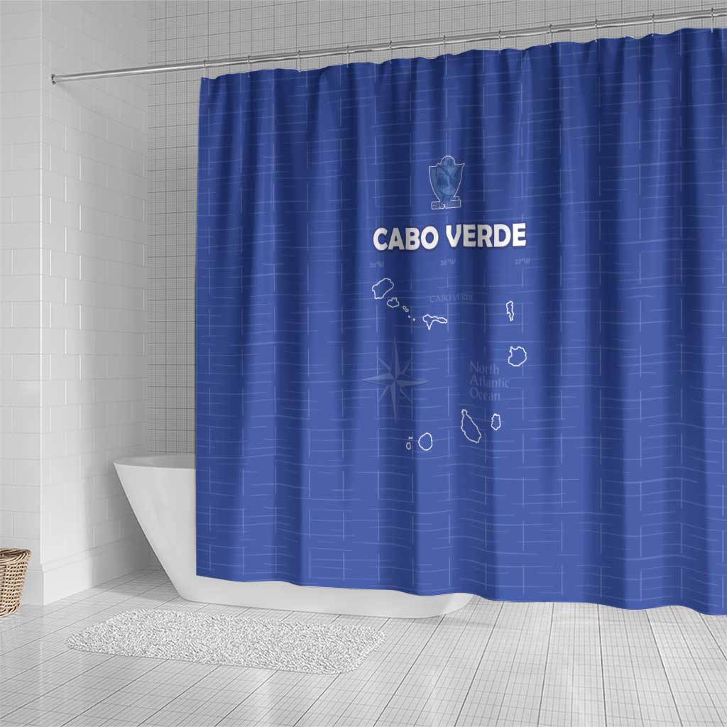 Cape Verde Football Shower Curtain Come On Tubaroes Azuis - Blue - Wonder Print Shop