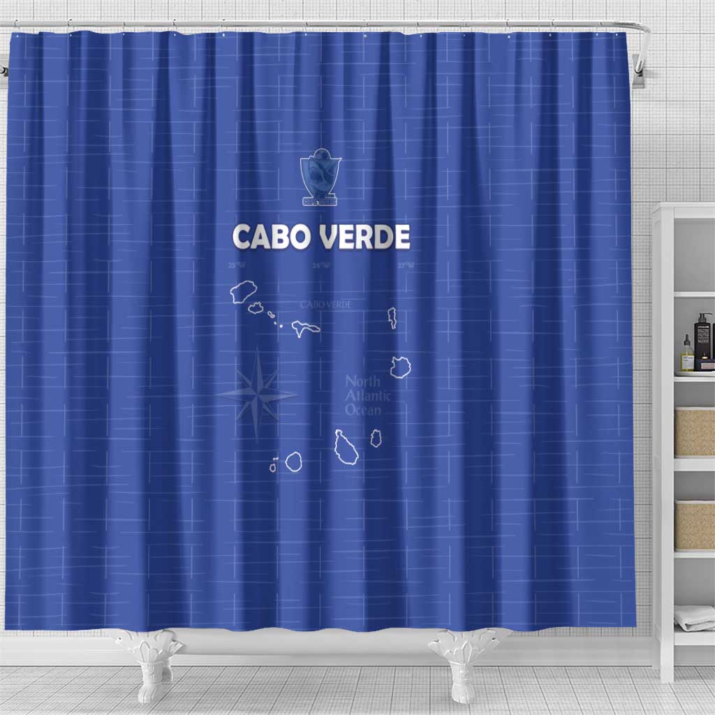 Cape Verde Football Shower Curtain Come On Tubaroes Azuis - Blue - Wonder Print Shop