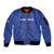 Custom Cape Verde Football Sleeve Zip Bomber Jacket Come On Tubaroes Azuis - Blue - Wonder Print Shop