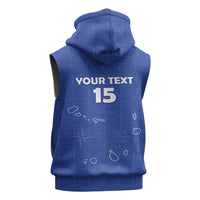 Custom Cape Verde Football Sleeveless Zip Hoodie Come On Tubaroes Azuis - Blue - Wonder Print Shop