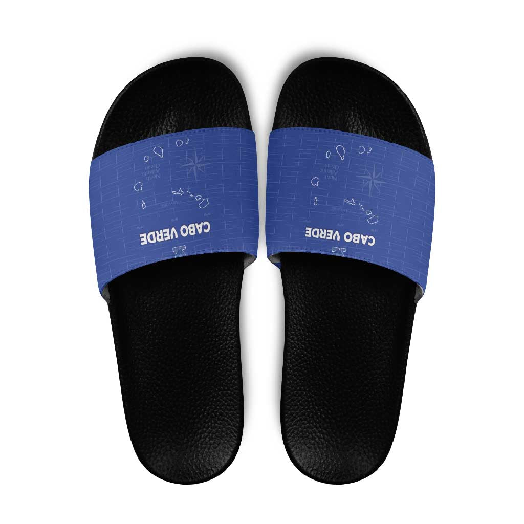 Cape Verde Football Slide Sandals Come On Tubaroes Azuis - Blue - Wonder Print Shop