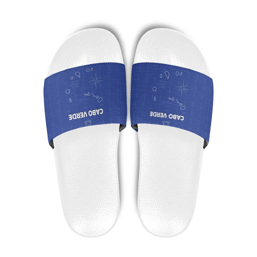 Cape Verde Football Slide Sandals Come On Tubaroes Azuis - Blue - Wonder Print Shop