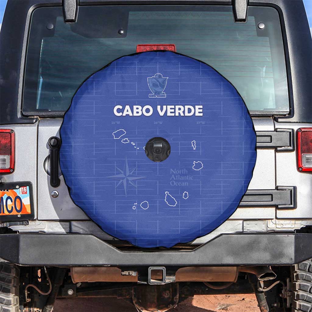 Cape Verde Football Spare Tire Cover Come On Tubaroes Azuis - Blue - Wonder Print Shop