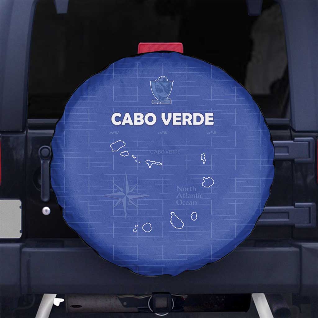 Cape Verde Football Spare Tire Cover Come On Tubaroes Azuis - Blue - Wonder Print Shop