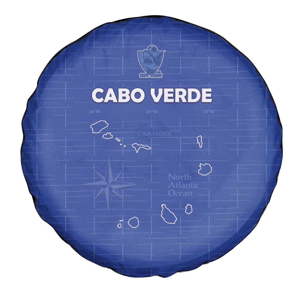 Cape Verde Football Spare Tire Cover Come On Tubaroes Azuis - Blue - Wonder Print Shop