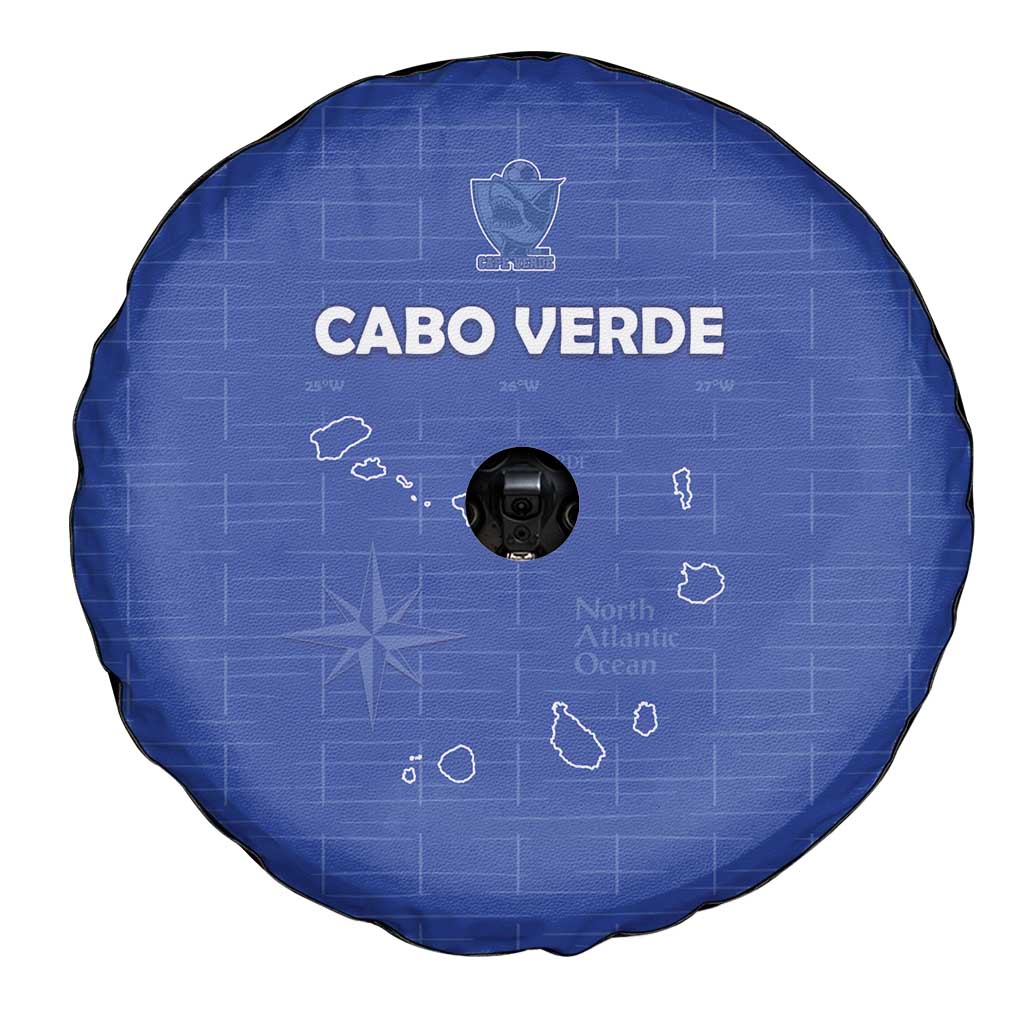Cape Verde Football Spare Tire Cover Come On Tubaroes Azuis - Blue - Wonder Print Shop