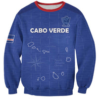 Custom Cape Verde Football Sweatshirt Come On Tubaroes Azuis - Blue - Wonder Print Shop