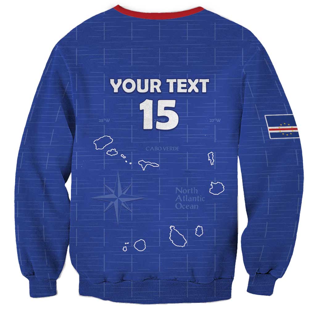 Custom Cape Verde Football Sweatshirt Come On Tubaroes Azuis - Blue - Wonder Print Shop