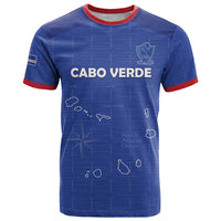 Custom Cape Verde Football T Shirt Come On Tubaroes Azuis - Blue - Wonder Print Shop