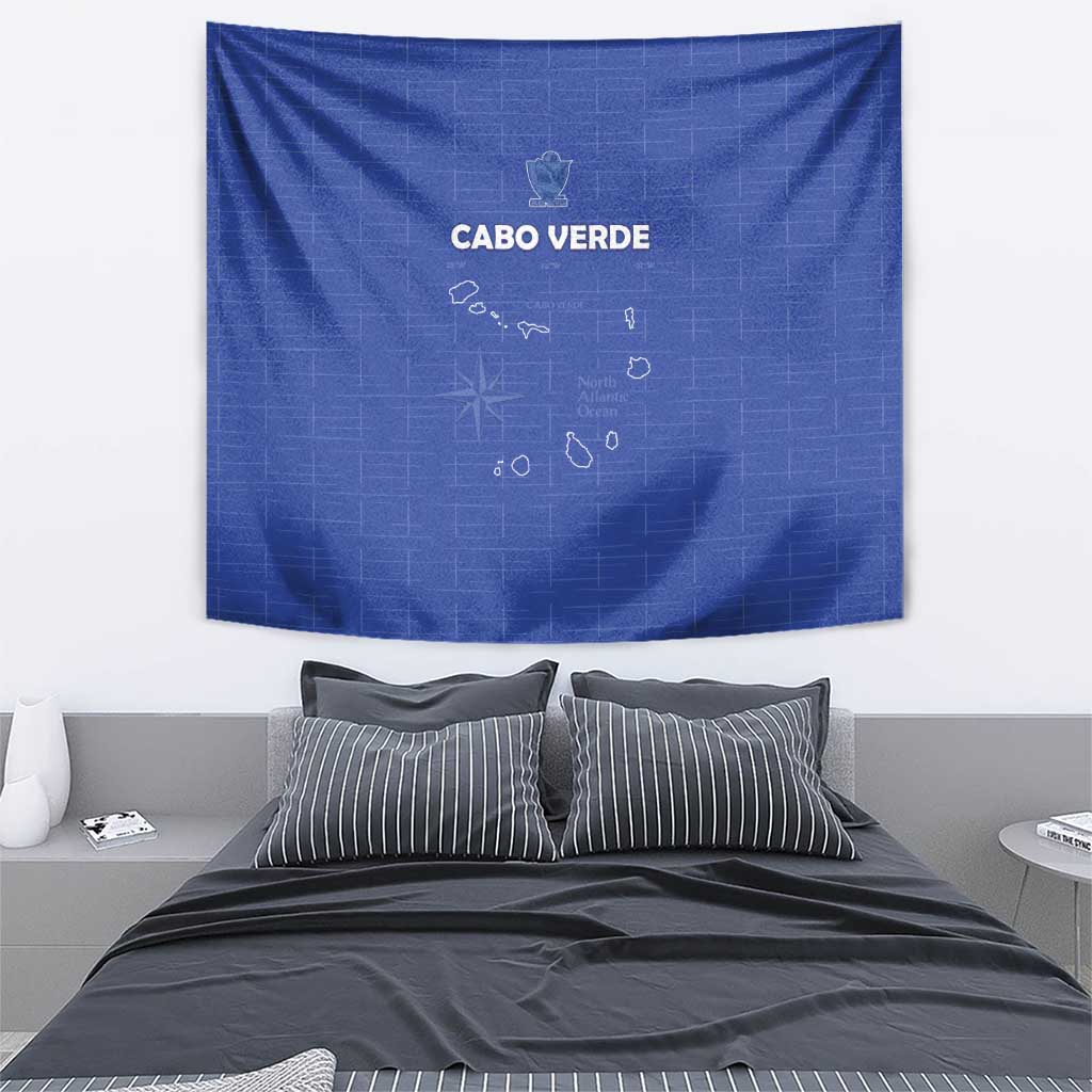 Cape Verde Football Tapestry Come On Tubaroes Azuis - Blue - Wonder Print Shop